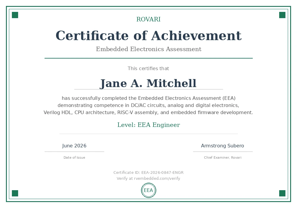EEA Engineering Certificate