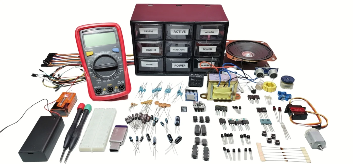 Rovari RISC-V Starter Kit components spread