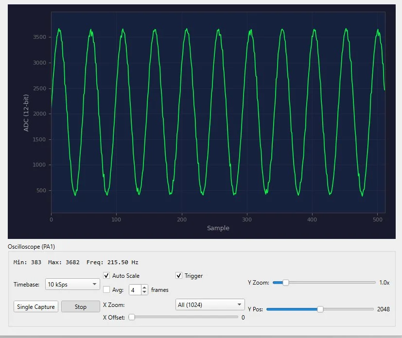 RV-LabBug oscilloscope inside RV Systems Studio